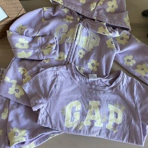 Lavender floral baby gap set